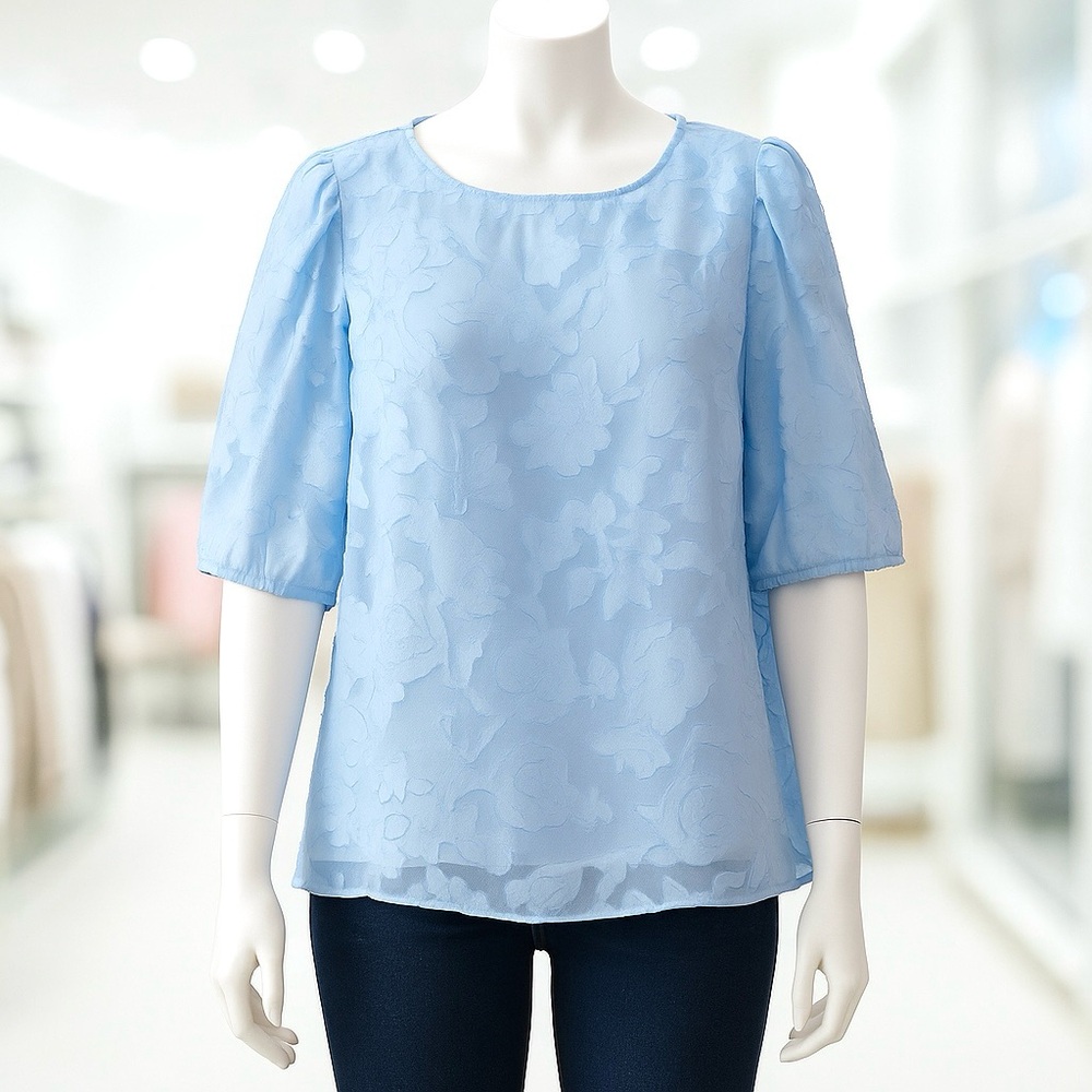 BRAND NEW Elegant Blue Floral Women's Blouse